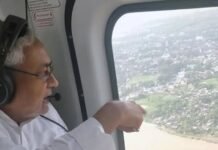 Bihar CM makes aerial survey of flood affected areas of state