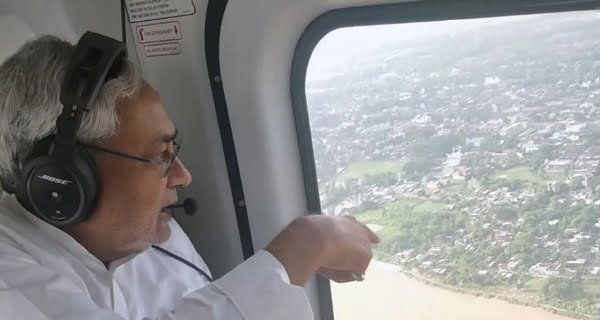 Bihar CM makes aerial survey of flood affected areas of state