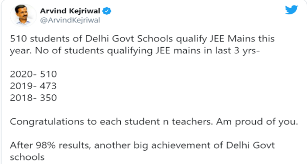 Delhi school in JEE