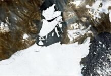 Greenland snow mountain broken