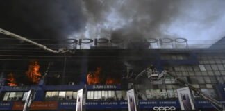 Fire broke out in Lahore's biggest electronic market