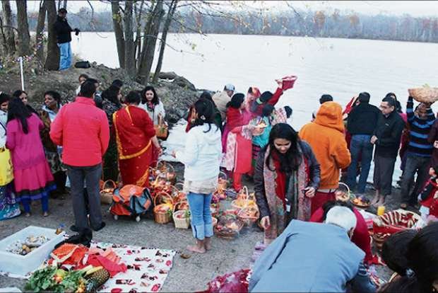 Indo-American Biharis celebrate 'Chhath Puja' in many places in America