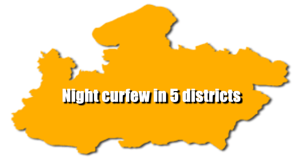 Night curfew in 5 districts