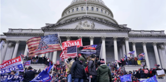 Violent demonstration by Trump supporters