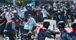 People protest against Myanmar coup