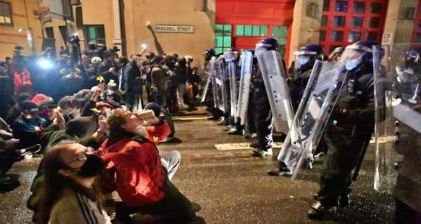 Britain's Bristol street protest