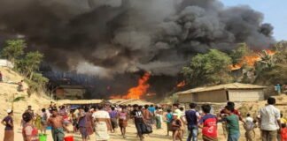 Fire in Rohingya camp in Bangladesh