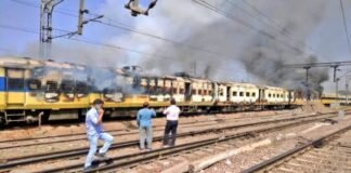 Fire in train at Rohtak station, four coaches destroyed