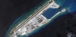 China military aircraft on the island of South China Sea