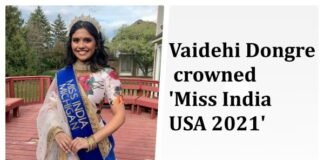 Vaidehi Dongre crowned Miss India USA 2021