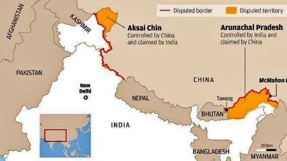 map showing Arunachal Pradesh in India