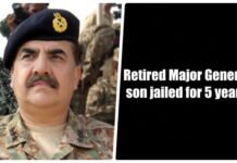 Retired Major General's son jailed for 5 years
