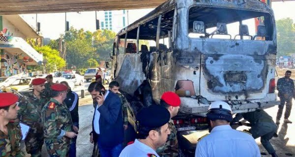 in Syria, army bus hit, 13 killed