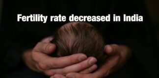 Fertility rate decreased in India