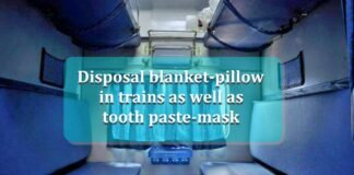 Disposal blanket-pillow in trains