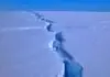 Glacier breaking in Antarctica