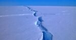 Glacier breaking in Antarctica