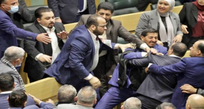 MPs suddenly clashed in Jordans parliament,