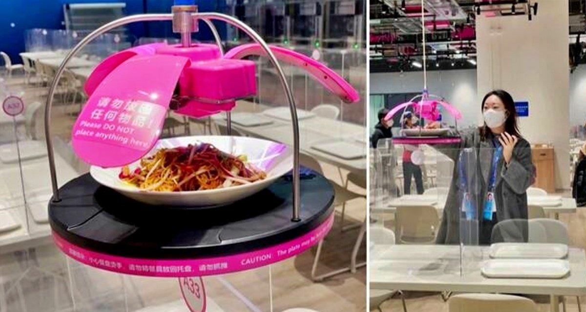 Winter Olympics in China, Robots are delivering burgers and noodles from roof to table; Watch Video