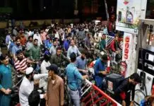 Long queues outside petrol pumps in Sri Lanka