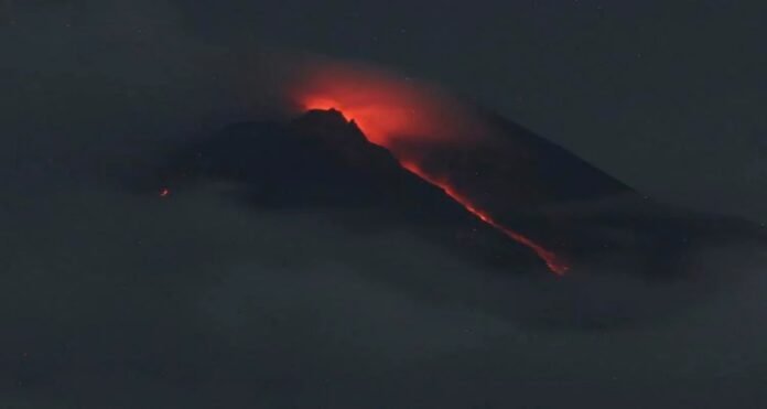 Mount Merapi volcano erupted several times