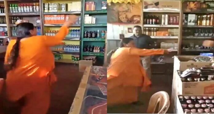 umabharti at wine shop bhopal