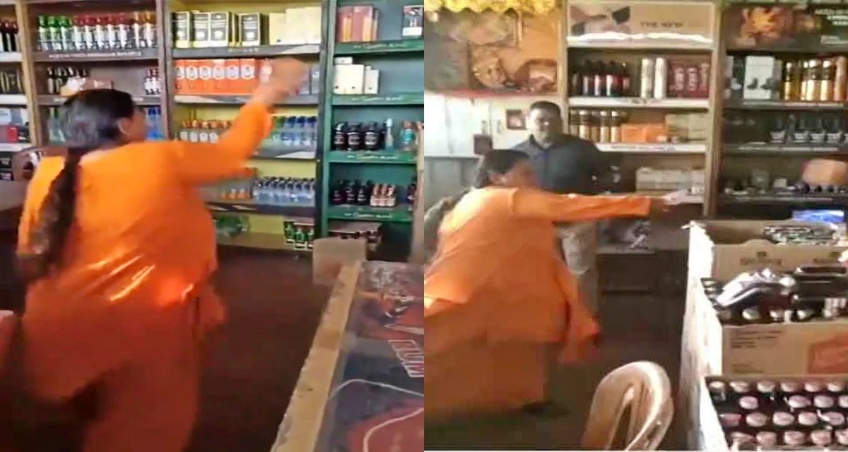 Former MP CM Uma Bharti bursts bottles entering wine shop against prohibition; watch video
