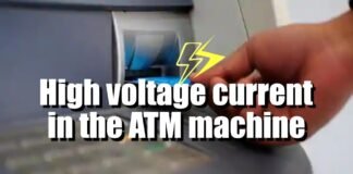 High voltage current suddenly came in the ATM machine