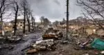 Russian soldiers leaving Kyiv after making morgue