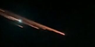 burning object from sky