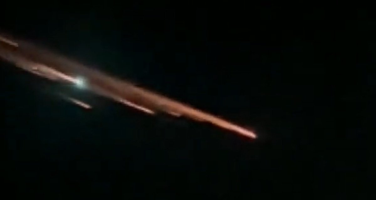 Burning objects falling on ground from sky, some told meteorite, then some are saying UFO