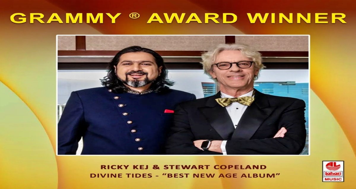 Stewart Copeland, Ricky Cage, and Lahiri Music win a Grammy Award for their album Divine Tides