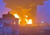 massive fire at fuel depot in Belgorod