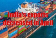 Indias exports decreased in April