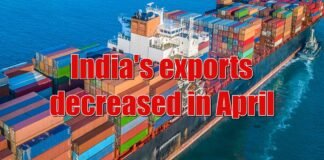 Indias exports decreased in April