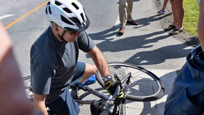Biden fell from bicycle