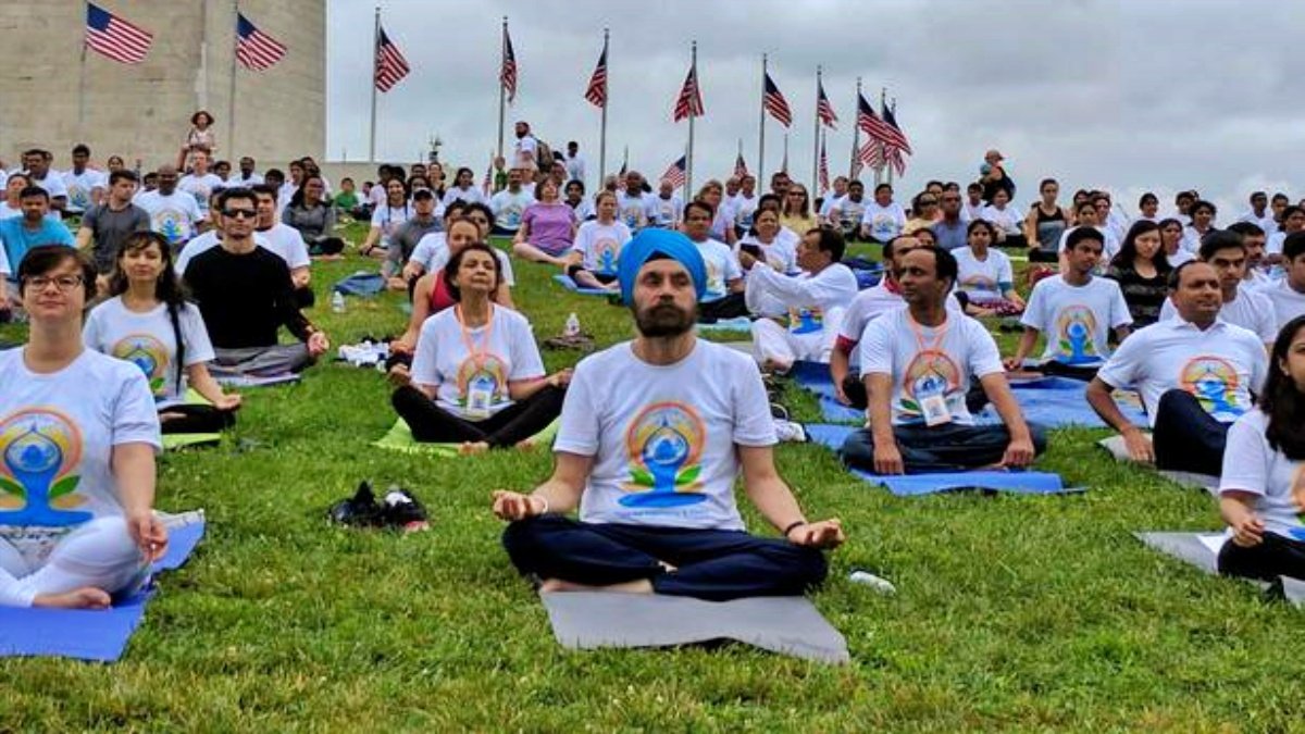 Ahead of International Yoga Day, hundreds attend yoga sessions in Washington