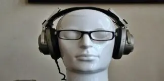 wearing headphones