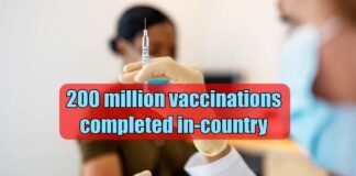 200 million vaccinations completed in-country