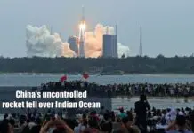 Chinas uncontrolled rocket fell over Indian Ocean