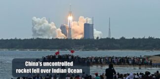 Chinas uncontrolled rocket fell over Indian Ocean