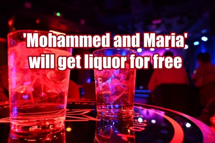 Mohammed and Maria will get liquor for free Mohammed and Maria will get liquor for free