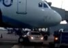 Go First car lands under Indigo aircraft