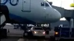 Go First car lands under Indigo aircraft
