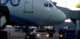 Go First car lands under Indigo aircraft