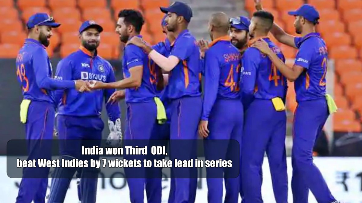 India won Third ODI, beat West Indies by 7 wickets to take lead in series