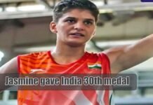 Jasmine gave India 30th medal