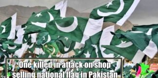 One killed in attack on shop selling national flag in Pakistan