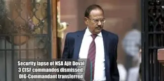 Security lapse of NSA Ajit Doval