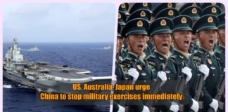 US, Australia, Japan urge China to stop military exercises